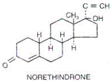 Norethindrone - Structural Formula Illustration