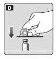 Place the vial on a flat and solid surface - Illustration