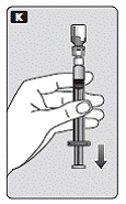 Push the plunger rod slowly until all air bubbles
are gone - Illustration