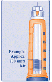 Insert the needle into your skin. Push
down on the plunger to inject your dose - Illustration