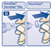 Put the pen cap on the NovoLog FlexPen and store the
NovoLog FlexPen without the needle attached - Illustration