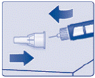 Carefully remove the needle from the Pen and throw it away - Illustration