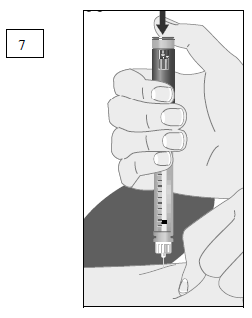 Pinch a fold of skin between 2 fingers, then push the needle into the pinched up skin - Illustration