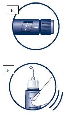 Dial 2 units by turning the dose selector - Illustration