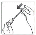 Pull off the inner needle cap and throw it away - Illustration