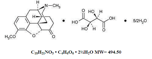 Hydrocodone Bitartrate - Structural Formula Illustration