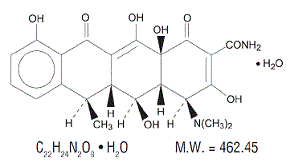 Okebo™ (Doxycycline monohydrate) Structural Formula - Illustration