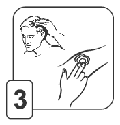 Using your fingertips, gently massage a thin layer of OLUX Foam into the affected skin areas 2 - Illustration