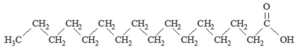 Palmitoleic acid - Structural Formula - Illustration