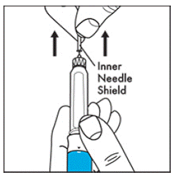 Remove the inner needle shield - Illustration