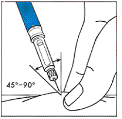 Insert the needle under the skin - Illustration