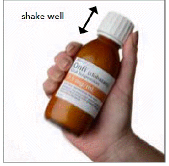 Shake the bottle well before each use - Illustration