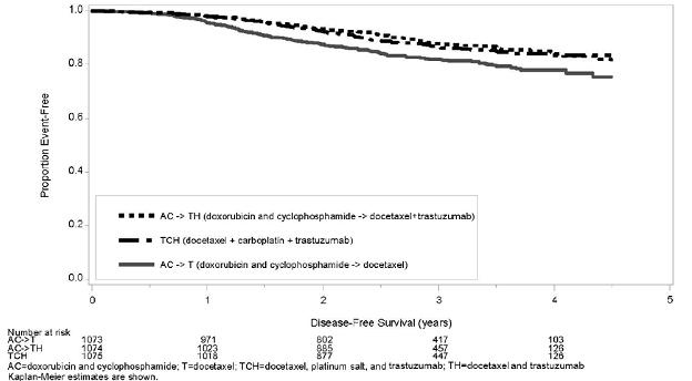 Duration of Disease-Free Survival in
Patients with Adjuvant Treatment of Breast Cancer - Illustration