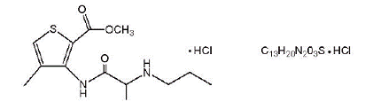 Articaine HCl - Structural Formula - Illustration