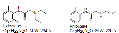 ORAQIX® (lidocaine and prilocaine periodontal) Structural Formula - Illustration