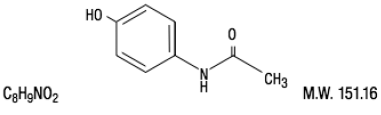 Acetaminophen structural formula illustration