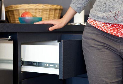 Use your hips to close drawers and cabinets.