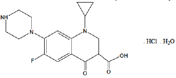 ciprofloxacin hydrochloride - Structural Formula Illustration