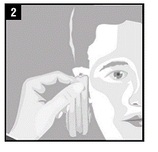 Gently clean any fluid (discharge) from the outer ear - Illustration