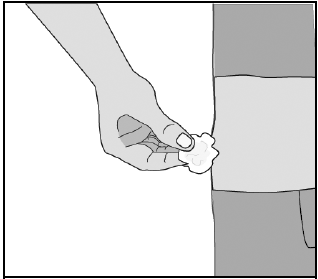 Wipe the area with an alcohol
(prep) swab  - Illustration