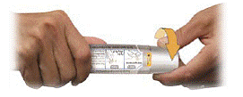 Slowly push the plunger all the way in until all of the liquid is injected and the syringe is empty - Illustration