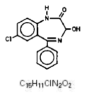 Serax (oxazepam) structural formula illustration