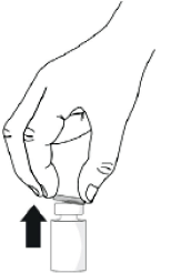 Remove the plastic flip-off cap from the
vial - Illustration