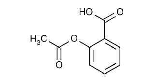 Aspirin structural formula illustration