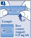 Turn the dose selector until the dose counter stops. - Illustration