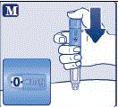 Press and hold down the dose button until the dose counter shows 0. - Illustration