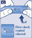 Turn the dose selector until the dose counter shows the flow check symbol - Illustration