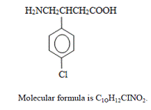 OZOBAX (baclofen) Structural Formula - Illustration