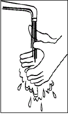 Wash your hands well with soap and water - Illustration