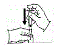 Insert the needle into the vial - Illustration