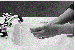 Wash your hands well with soap and water - Illustration