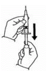 Fill the syringe with air by pulling back on the plunger to 0.7 mL - Illustration