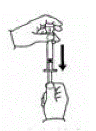 Withdraw only 0.7 mL of diluent - Illustration