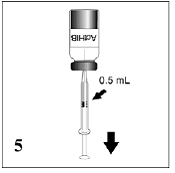 Withdraw 0.5 mL of Pentacel vaccine - Illustration