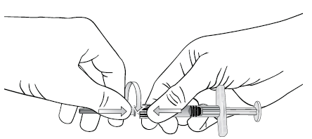 Assembly of 29 G needle to syringe -  Illustration