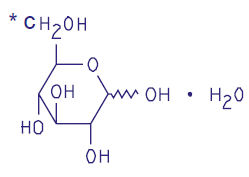 D-Glucopyranose monohydrate Structural Formula Illustration