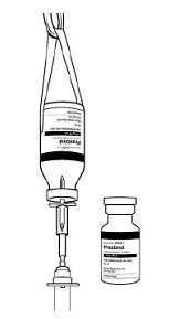 Two consecutive
infusions by hanging vials - Illustration