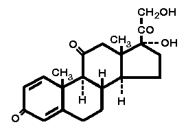 Deltasone (prednisone) structural formula illustration