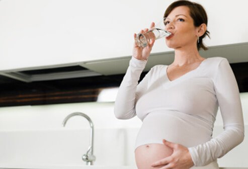 Make sure you drink plenty of water when you work out during pregnancy.