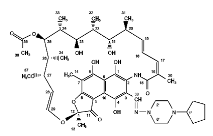 Priftin (rifapentine) Structural Formula Illustration