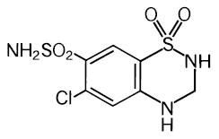 Hydrochlorothiazide Structural Formula Illustration