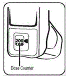 Hold the inhaler with the mouthpiece down  - Illustration