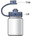 1 Reusable mixing bottle with lid and cap - Illustration