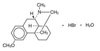 Dextromethorphan hydrobromide structural formula illustration