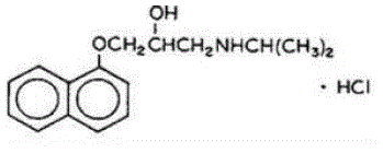 Inderal® LA (propranolol hydrochloride) Structural Formula Illustration