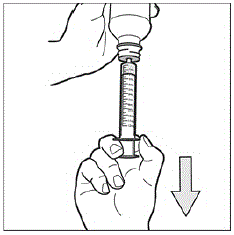 Pull the plunger to the number of mL you need - Illustration